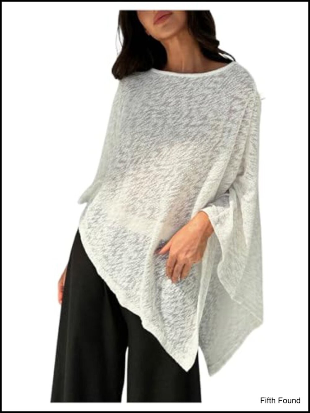 Sheer Poncho Top Asymmetrical Sweater Shawl Wrap Dolman Sleeve Beach Coverup